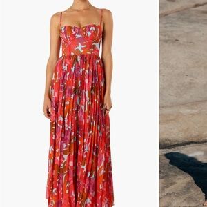 Petal & Pup Red and Pink Floral Maxi Dress